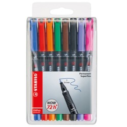 BUSTA 8 PENNARELLI STABILO OHPEN 841 PERMANENTE SUPERFINE
