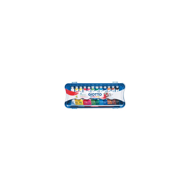 BOX 12 TUBETTI TEMPERA 12ML GIOTTO TUBO 4 ASSORTITO