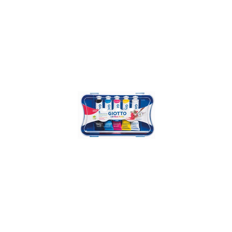 BOX 5 TUBETTI TEMPERA 21ML GIOTTO TUBO 7 ASSORTITO