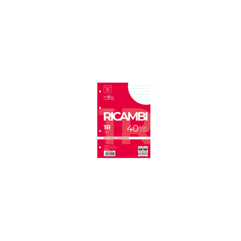 RICAMBI FORATI A5 1RIGO 80GR QUAXIMA 40FG 80GR PIGNA