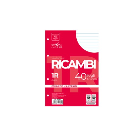 RICAMBI FORATI A5 1RIGO 80GR QUAXIMA 40FG 80GR PIGNA