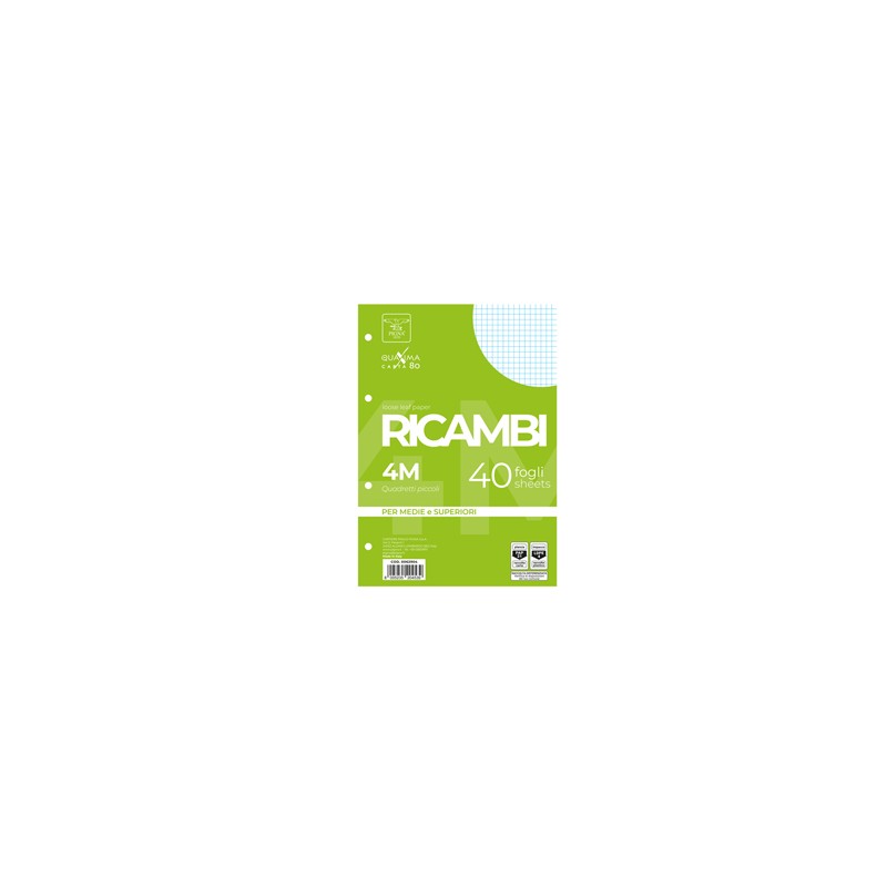 RICAMBI FORATI A5 4MM 80GR QUAXIMA 40FG 80GR PIGNA