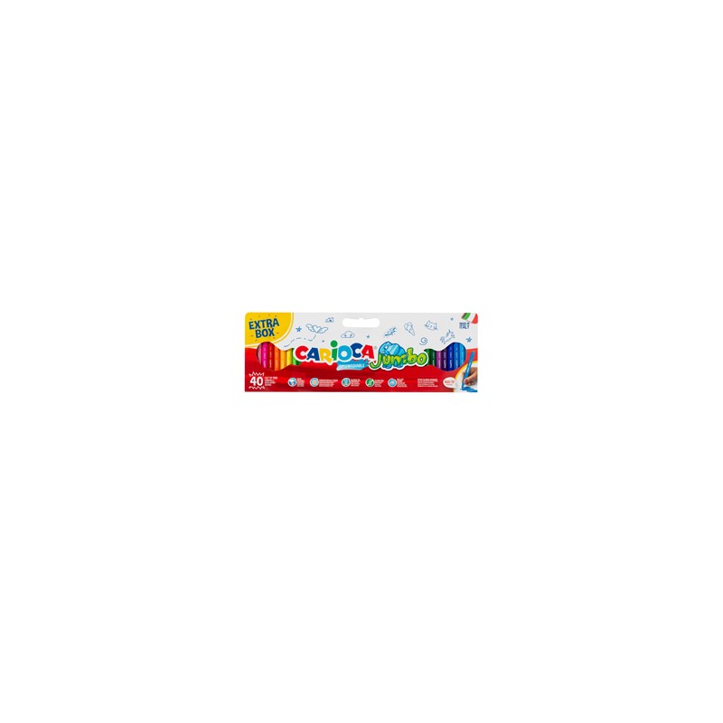 Valigetta 40 pennarelli Jumbo lavabili colori assortiti CARIOCA