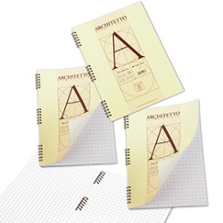 BLOCCO ARCHITETTO SPIRALE 22X29,7CM 10MM 40FG 100GR - Conf da 10 pz.