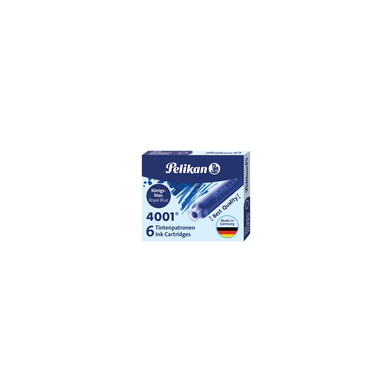 SCATOLA 6 CARTUCCE INCHIOSTRO TP/6 BLU ROYAL PELIKAN 4001 (0ATM01)