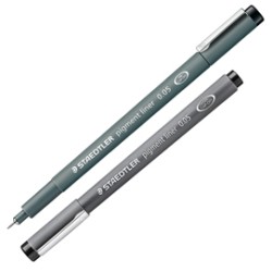 Pennarello Pigment Liner 308 nero 0,05mm Staedtler - Conf da 10 pz.