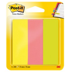 SEGNAPAGINA Post-it 671-3 (300FG) 3COLORI INDEX 25X76MM IN CARTA