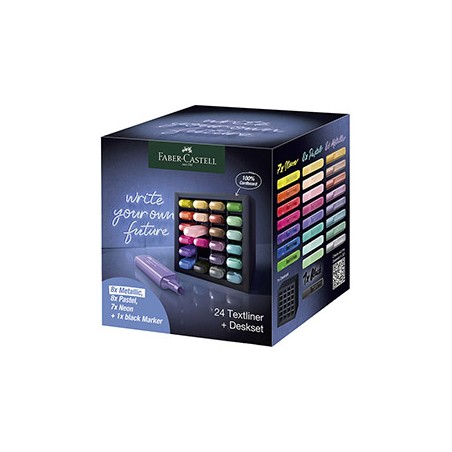 Deskset 24 evidenziatori Textliner 46 in colori assortiti Faber Castell
