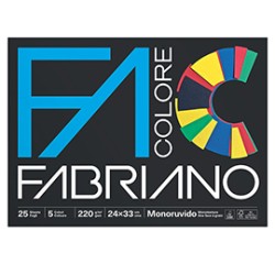BLOCCO FACOLORE (24X33CM) 25FG 220GR 5 COLORI FABRIANO - Conf da 5 pz.