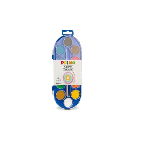 PASTIGLIE ACQUERELLO IN 12 COLORI  30mm PRIMO