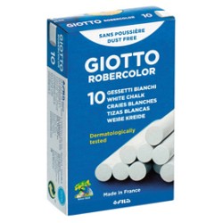 SCATOLA 10 GESSETTI TONDI BIANCO GIOTTO - Conf da 10 pz.