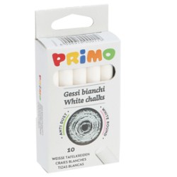 SCATOLA 10 GESSETTI TONDI BIANCO Primo - Conf da 10 pz.