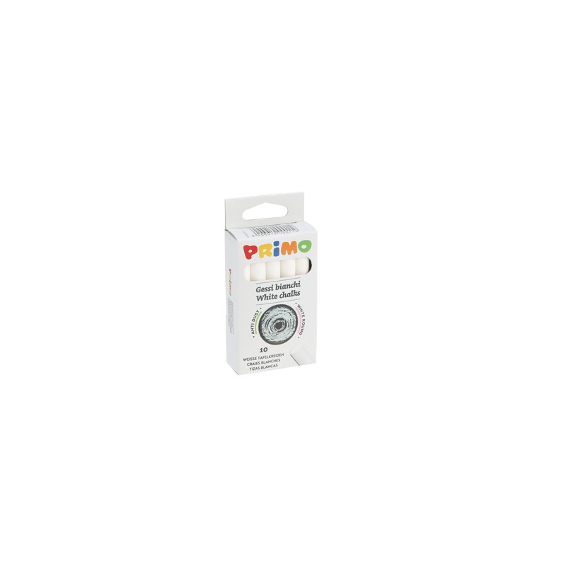SCATOLA 10 GESSETTI TONDI BIANCO Primo - Conf da 10 pz.