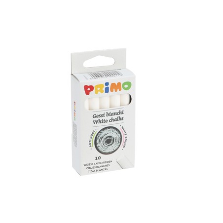 SCATOLA 10 GESSETTI TONDI BIANCO Primo - Conf da 10 pz.