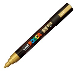 Marcatore UNI POSCA PC5M p.media 1,8-2,5mm oro UNI MITSUBISHI