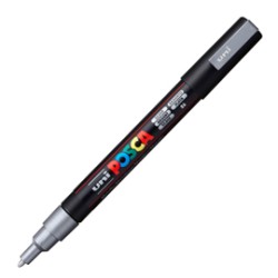 Marcatore UNI POSCA PC3M p.fine 0,9-1,3mm argento UNI MITSUBISHI