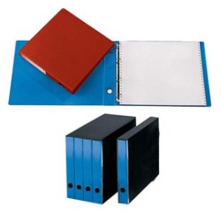 PORTATABULATI SINGOLO AD ANELLI 204G 31,5X42CM AZZURRO - Conf da 2 pz.