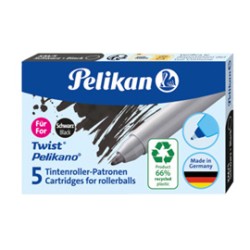 Scatola 5 cartucce sferografica KM5 ECO nero Pelikan - Conf da 10 pz.