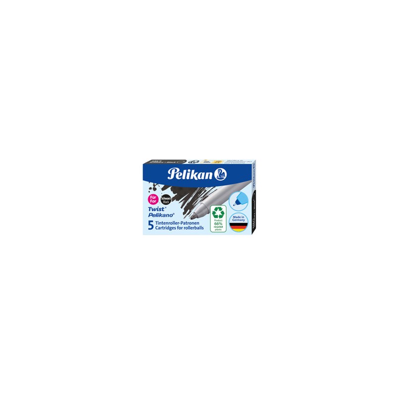 Scatola 5 cartucce sferografica KM5 ECO nero Pelikan - Conf da 10 pz.