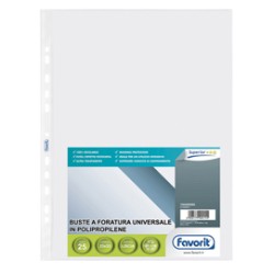 25 BUSTE FORATE 23X33 1243/15 SUPERIOR LISCIA FAVORIT