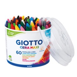 BARATTOLO 60 PASTELLI CERA MAXI 100mm  11.5mm GIOTTO
