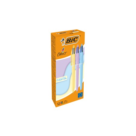 Scatola 12 penna sfera a scatto 4 Colori Pastel 1.0mm BIC