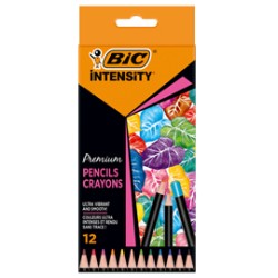 Astuccio 12 matite Intensity Wood Premium colori assortiti BIC (Delist)