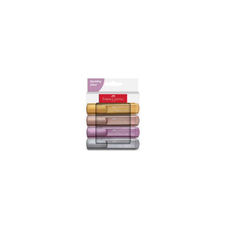 Astuccio 4 evidenziatori Textliner 46 colori assortiti metallic Faber Castell