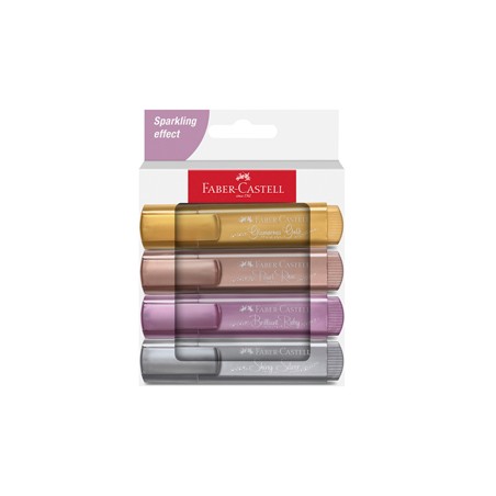 Astuccio 4 evidenziatori Textliner 46 colori assortiti metallic Faber Castell