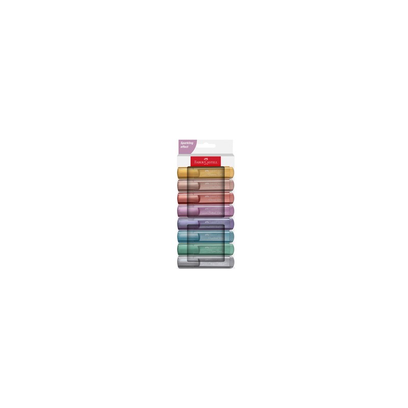 Astuccio 8 evidenziatori Textliner 46 colori assortiti metallic Faber Castell
