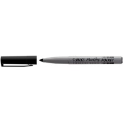 SCATOLA 12 MARCATORI POCKET 1445 NERO P.TONDA PERMANENTE BIC
