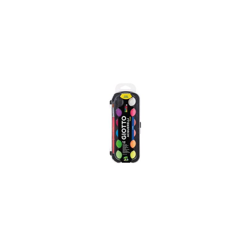 Colori acquerello 12 pastiglie fluo 30mm GIOTTO