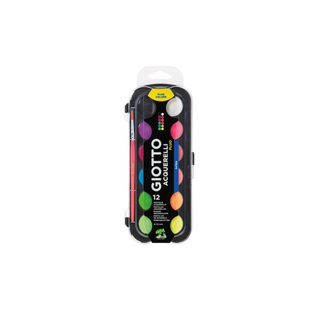 Colori acquerello 12 pastiglie fluo 30mm GIOTTO