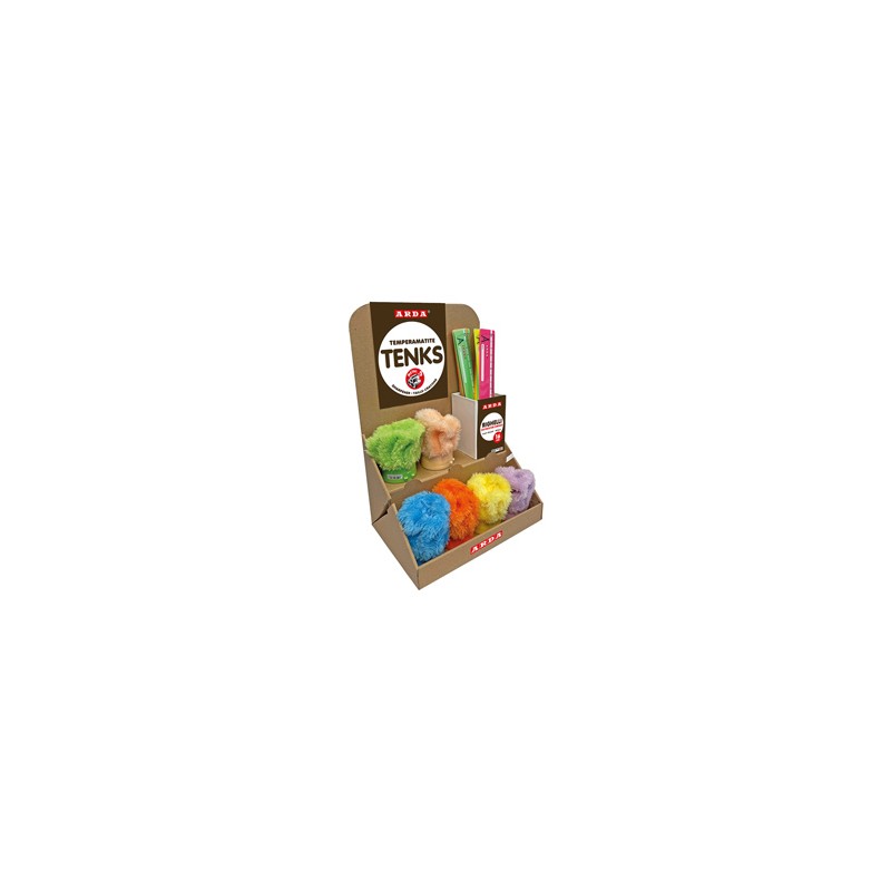 Display VoilA 24 temperamatite Tenks Peluche+24 righe 16cm col.ass. Arda