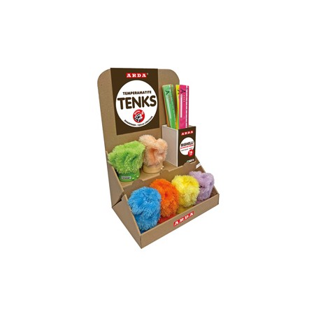 Display VoilA 24 temperamatite Tenks Peluche+24 righe 16cm col.ass. Arda