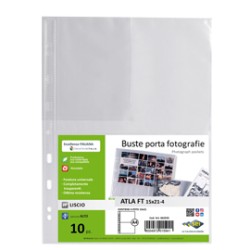 10 BUSTE FORATE PORTA FOTO A 4 SPAZI 15X21 SEI ROTA