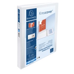 Raccoglitore pers. 4 anelli a D 25 mm in PP A4 bianco 51846E KREACOVER Exacompta - Conf da 10 pz.