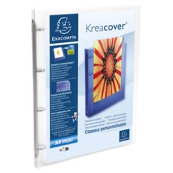 Raccoglitore pers. 4 anelli  15 mm in PP A4 trasp. 51968E KREACOVER Exacompta - Conf da 12 pz.