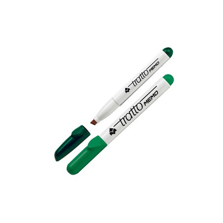 PENNARELLO A SECCO TRATTO MEMO PuntaScalpello VERDE PER LAVAGNA - Conf da 12 pz.