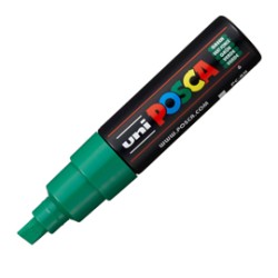Marcatore UNI POSCA PC8K p.scalpello 8mm verde UNI MITSUBISHI
