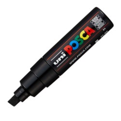 Marcatore UNI POSCA PC8K p.scalpello 8mm nero UNI MITSUBISHI