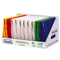 Expo 300pz coprimaxi lisci trasparenti f.to A4 180my colori assorT. Favorit