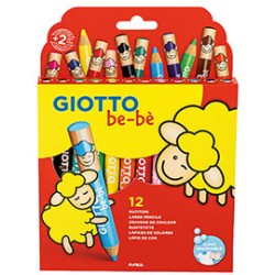 Astuccio 12 supermatitoni lavabili c/temperino GIOTTO BeBE