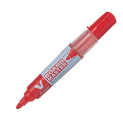 MARCATORE PER LAVAGNE V BOARD MASTER ROSSO P.TONDA - Conf da 10 pz.