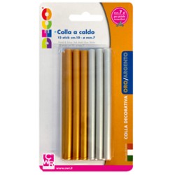12 stick colla a caldo oro e argento .7mm - lungh.10cm DECO