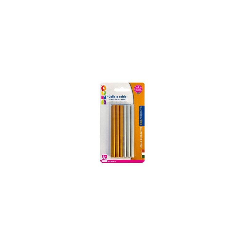 12 stick colla a caldo oro e argento .7mm - lungh.10cm DECO