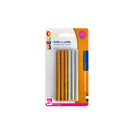 12 stick colla a caldo oro e argento .7mm - lungh.10cm DECO