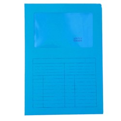50 Cartelline a L c/finestra azzurro 120gr Sintex Blasetti