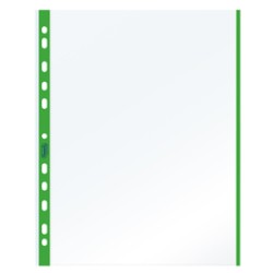 10 BUSTE FORATE 21x29.7cm C/BANDA COLORE VERDE 01/0165