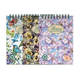 BLOCCO SPIRALE 5MM A5 80GR 50FG PIGNA NATURE FLOWERS - Conf da 6 pz.